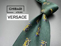 【美品】VERSACE　ヴェルサーチ　ドット柄　ネクタイ　3本以上送料無料　グリーン　0305117_画像1