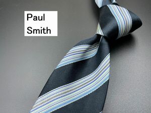 PaulSmith　ポールスミス　レジメンタル柄　ネクタイ　3本以上送料無料　ネイビー　0305033