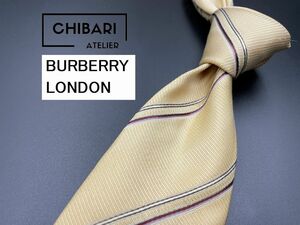 BURBERRY LONDON　バーバリーロンドン　レジメンタル柄　ネクタイ　3本以上送料無料　ブラウンベージュ　0305210