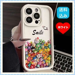 送料込み iPhone 15 Pro ProMaX シリコン カバー ケース レンズ保護 かわいい ホワイト 白 スマホ