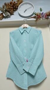 【新品】★Paul＊Smith(ポール＊スミス)★爽やかな色合いのチェック柄で裾辺りのリボンがお洒落でシンプルなブラウス♪サイズ／40