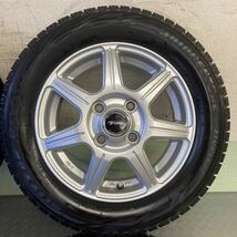 155/65R13 スタッドレス タイヤホイールセット 4本セット PCD100 4H 13インチ 4j ET＋45 BRIDGESTONE ブリザック 2016年製 5部山_画像3