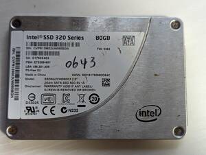 INTEL SSD 80GB【動作確認済み】0643　