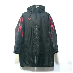 * beautiful goods * MIZUNO Mizuno bench coat with a hood . cotton inside M size light weight protection against cold . manner water-repellent black black 