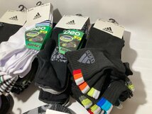 1円スタート 新品未使用【2k021449】adidas アディダス 靴下 ソックス まとめ売り15足 3Pソックス メンズ レディース_画像2