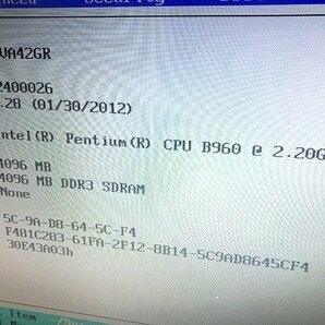 SDG37045相 富士通 ノートPC FMVA42GR Pentium CPU B960 メモリ4GB HDD640GB ジャンク品 直接お渡し歓迎の画像2