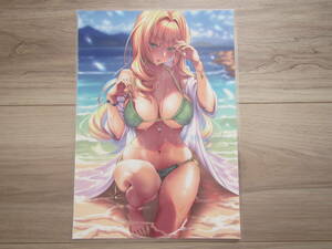 [1-D-01] is ... she 2 B5 size cut . laminate both sides printing illustration .book@ poster .. beautiful young lady woman height raw * including in a package possible 11