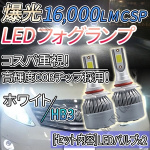 フォグランプ HB3 ホワイト 大人気 16000lm LED フォグライト 12V 24V 最新LEDチップ 今だけ価格