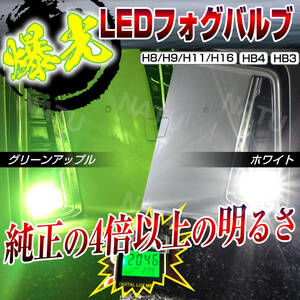 H8H11H16 LED フォグランプ 2色切替 グリーンアップル &ホワイト フォグライト 2色切り替え カラーチェンジ ライムグリーン 大特価