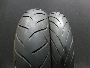 【送料無料★ ※沖縄・離島を除く】中古前後セット!ダンロップ◎D222. 120/70ZR17. 160/60ZR17. TT422:24032