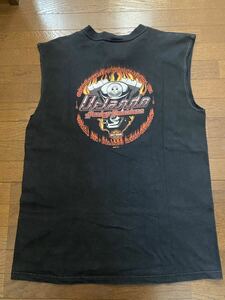 00s HOLOUBEK HARLEY DAVIDSON ハーレーダビッドソン ノースリーブ プリント ポケットTシャツ L USA製