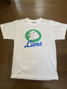 未使用品 当時物 90s NPB 西部ライオンズ ロゴ Tシャツ M 日本製