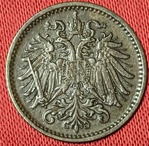 オーストリア=ハンガリー帝国　1エール銅貨　1894年　　【美銅貨】　　玉ちゃんNo.3134_画像1