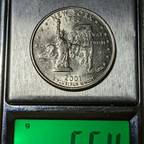 アメリカ 25セント・銅ニッケル被覆銅 2001年P 【50州25セント記念貨・ニューヨーク・流通品】    玉ちゃんNo.3182の画像3