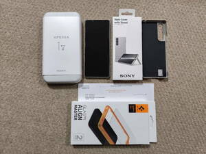 【新品同様】【保証あり】 SIMフリー版 ソニー Sony Xperia 1 V 5G XQ-DQ44 デュアルSIM 512GB プラチナシルバー 