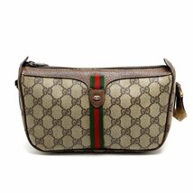 【中古】OLD GUCCI/オールドグッチ　アクセサリーコレクション　GG　ショルダーバッグ　ヴィンテージ　ブラウン　希少　レア_画像1