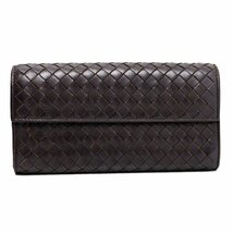 【中古】ボッテガ・ヴェネタ/BOTTEGA VENETA　長財布　イントレチャート　ブラウン系　レザー_画像1