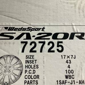 【未使用+中古】ウェッズスポーツ SA-20R 17x7J 4H 100 +43 4本 1台分 205/50R17 weds sport WBC 軽量 ノート オーラ MAZDA2 デミオ などの画像5