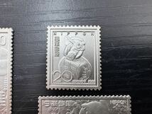 E10 日本 純銀 純銅 記念品 切手 5枚 約17g まとめ売り まとめ TIA_画像3