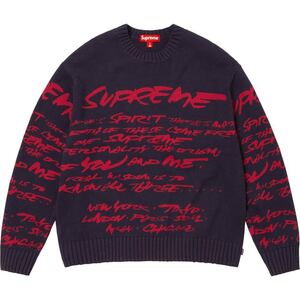 【新品未使用】 24SS 新品SUPREME シュプリーム FUTURA SWEATER フューチュラ セーター コットンニット NAVY L ネイビー 即決早い者勝ち