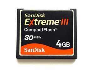 【残り3枚】☆美品☆ CFカード 4GB サンディスク エクストリームIII SanDisk Extreme III コンパクトフラッシュ CompactFlash Card