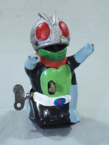 ■当時物 ヨネザワ 仮面ライダー ゼンマイ 発火（小） ソフビ ブリキ 人形 フィギュア 昭和レトロ ビンテージ■