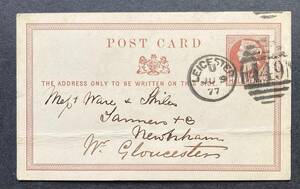 [ England ]1877 year QV 1/2p the first period domestic for mail post card :re Star difference .. gloss ta- addressed to 