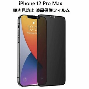 iPhone12 Pro Max 6.7インチ用強化ガラス 液晶フィルム 覗き見防止 硬度9H 高感度 3D気泡、飛散防止処理