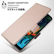 LG K50 用 高級PUレザー TPU 手帳型 保護ケース スタンド機能 マグネット付 カード入れ付 ネイビー_画像4