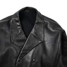 新着 新品 訳あり ジルサンダー JIL SANDER レザー コート ダブル ブレスト 秋冬 メンズ ブラック_画像4