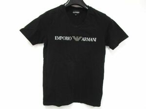 3222RMZ◎ENPORIO ARMANI エンポリオアルマーニ Ｔシャツ サイズM ブラック ラインストーン◎中古【送料無料】