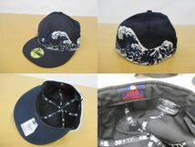 3302FMZ◎NEW ERA ニューエラ キャップ ニット帽 6点セット 59FIFTY 他 葛飾北斎/ドジャース/NBA ラプターズ など 帽子◎中古_画像2