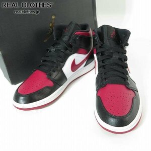 NIKE/ナイキ AIR JORDAN 1 MID BLACK NOBLE RED WHITE/エア ジョーダン 1 ミッド 554724-066/26.5 /080