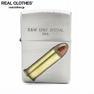 ZIPPO/ジッポー S&W CHIEF SPECIAL USA スミス&ウェッソン 銃弾/弾丸 メタル貼り 1994年製 /LPL