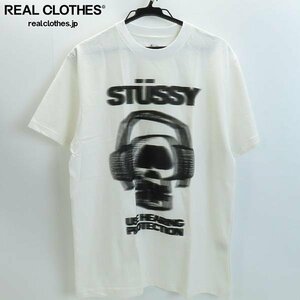 ☆STUSSY/ステューシー スカル モーションロゴ プリントTシャツ 半袖カットソー ホワイト M /LPL