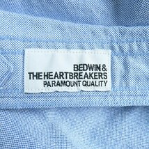 ☆BEDWIN & THE HEARTBREAKERS×STUSSY/ベドウィン×ステューシー 長袖シャツ ワンポイント刺繍 ブルー 2 /LPL_画像6