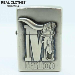 ZIPPO/ジッポー Marlboro/マルボロ M/ロングホーン メタル貼り/99年製 /LPL