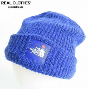 THE NORTH FACE/ノースフェイス スクエアロゴ 花刺繍 ビーニー/ニット帽 ブルー NF00A6W3/ONE SIZE /LPL