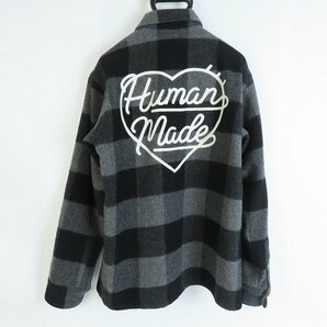 ☆HUMAN MADE/ヒューマンメイド CHECKED WOOL SHIRT JACKET/ハート ロゴ ウール ジャケット M /080の画像2