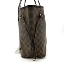 222 ★1円スタート★ 美品 LOUIS VUITTON ルイヴィトン ダミエ エベヌ ネヴァーフルMM トートバッグ レザー ブラウン_画像5