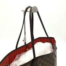 222 ★1円スタート★ 美品 LOUIS VUITTON ルイヴィトン ダミエ エベヌ ネヴァーフルMM トートバッグ レザー ブラウン_画像3