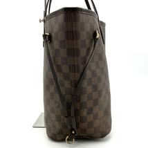 222 ★1円スタート★ 美品 LOUIS VUITTON ルイヴィトン ダミエ エベヌ ネヴァーフルMM トートバッグ レザー ブラウン_画像4