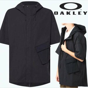 新品 定価12,100円 春夏秋 オークリー OAKLEY ショートスリーブジャケット M 黒 撥水 防風 アウトドア等に最適 メンズ【2688】