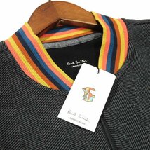 新品 1円～ ポールスミス ジップアップジャケット アーティストストライプリブ L 濃灰 ヘリンボーン Paul Smith メンズ 【3037a】_画像10