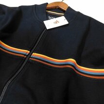 新品 1円～ 定価15,400円 ポールスミス ジップアップ ジャケット L 紺 アーティストストライプライン 裏パイル Paul Smith メンズ【3030】_画像7