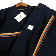 新品 即決 ポールスミス ジップジャケット ロングパンツ セットアップ スウェット L 紺 アーティストストライプ Paul Smith メンズ【3041】_画像10