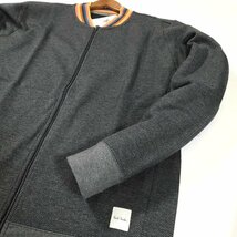 新品 定価15,400円 ポールスミス ジップアップジャケット アーティストストライプリブ L 濃灰 ヘリンボーン Paul Smith メンズ 【3037a】_画像6