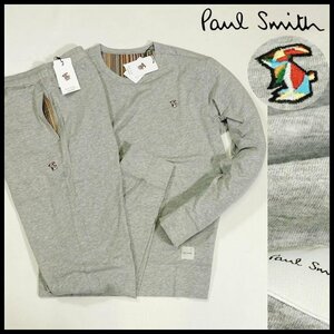  new goods Paul Smith long sleeve cut and sewn & jogger pants top and bottom setup L maru stripe multi rabbit embroidery men's men's [2994b]