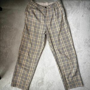 古着 韓国ファッション チェック ストレート パンツ ズボン