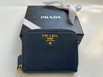 【PRADA】プラダ★サフィアーノ コインケース 財布 小銭入れ 1MM268 レディース　メンズ　レザー　ブルー_画像1